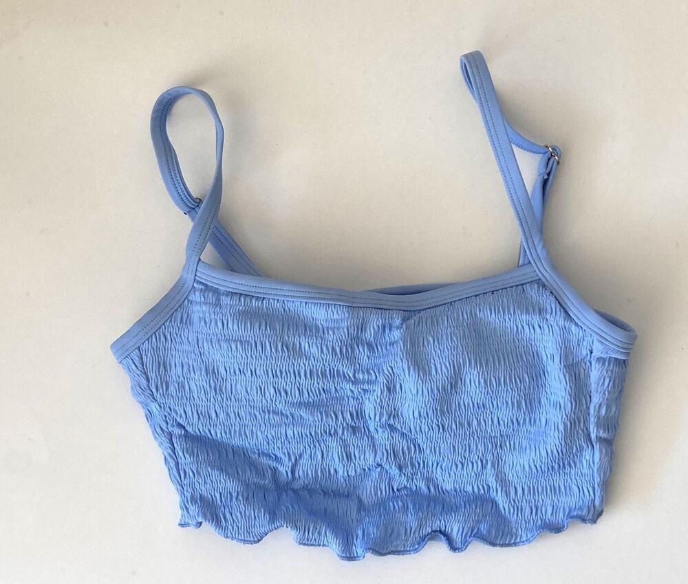 Xhilaration Pullover Scrunch No Wire Bikini Top Baby Blue Size XS/0 NEW